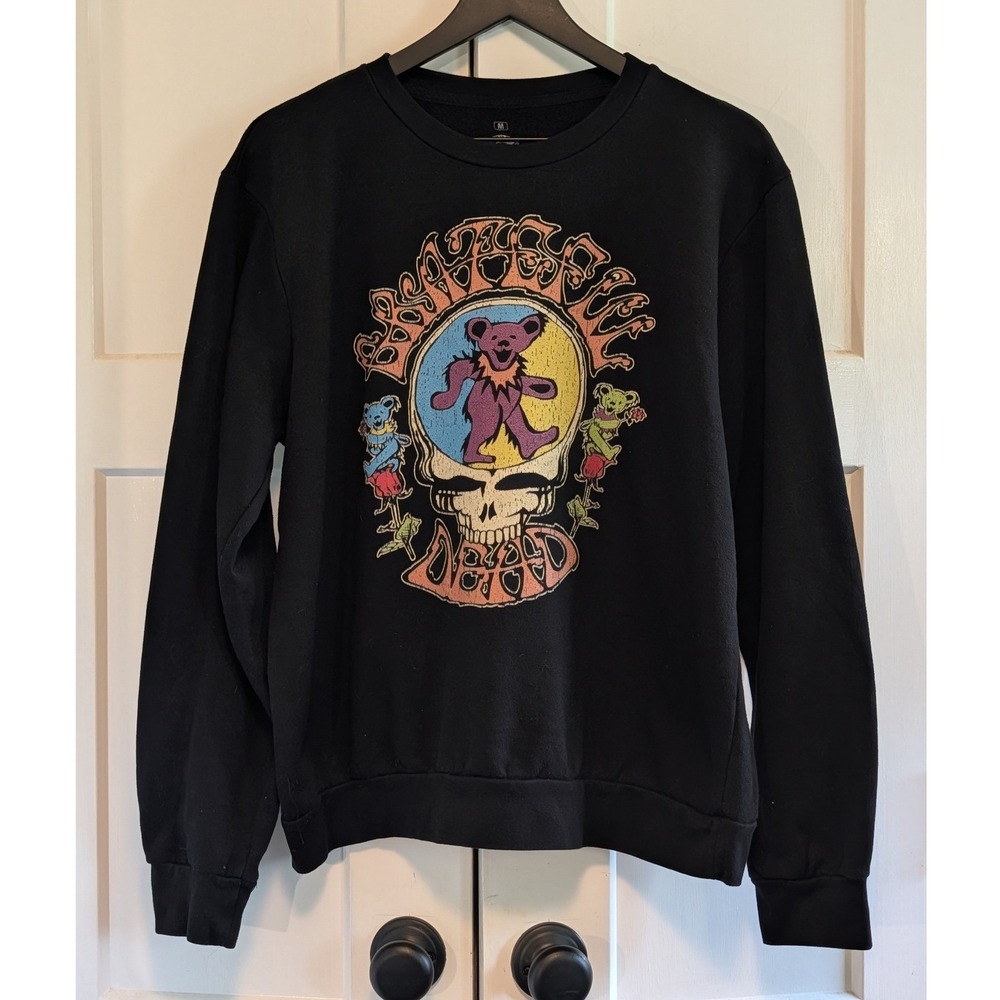 Ripple Junction Grateful Dead Dancing Bears Steal Your Face Sweatshirt Black Med